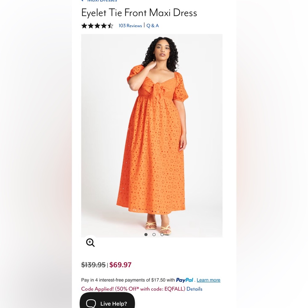 ELOQUII firecracker eyelet maxi dress